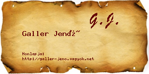 Galler Jenő névjegykártya
