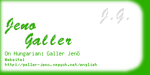 jeno galler business card