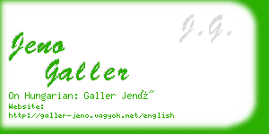 jeno galler business card